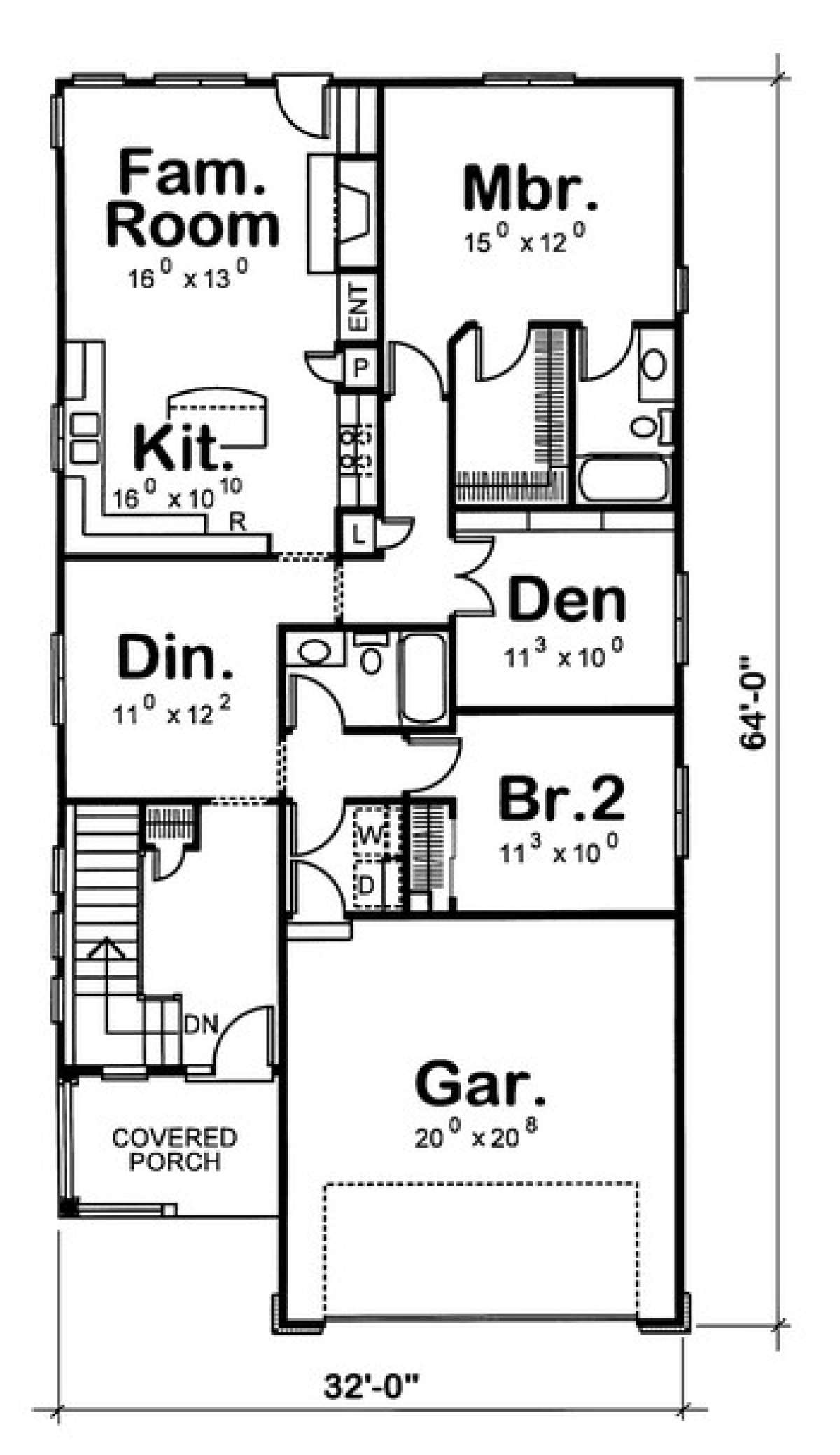 Floorplan 1 for House Plan #402-00907