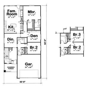 Floorplan 1 for House Plan #402-00909