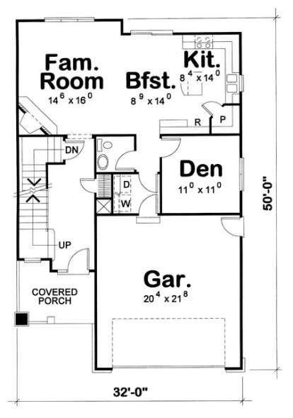 Floorplan 1 for House Plan #402-00916