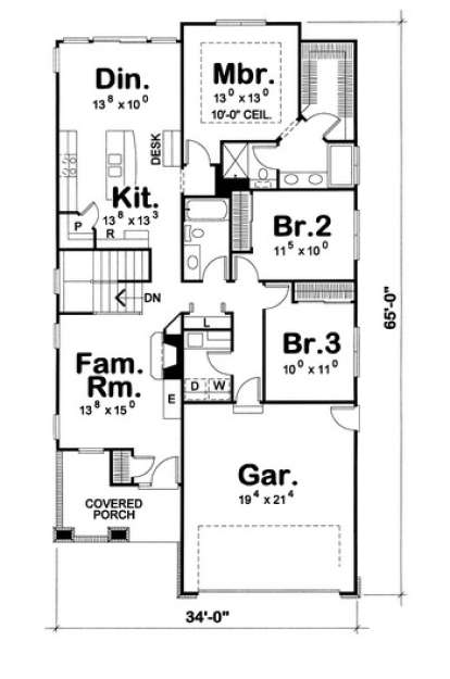 Floorplan 1 for House Plan #402-00918