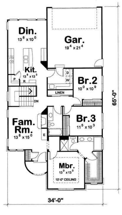 Floorplan 1 for House Plan #402-00919