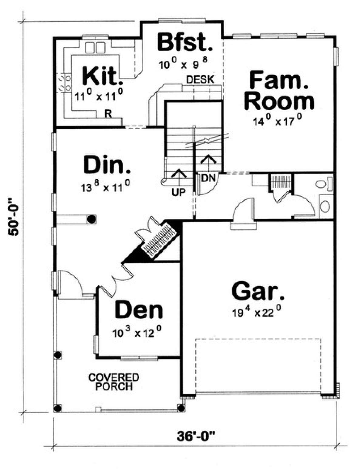 Floorplan 1 for House Plan #402-00921