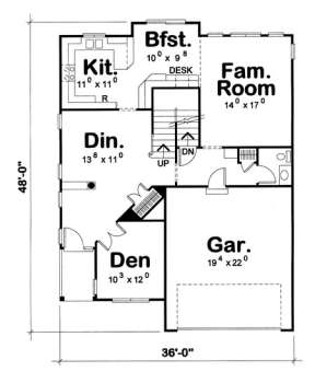Floorplan 1 for House Plan #402-00922