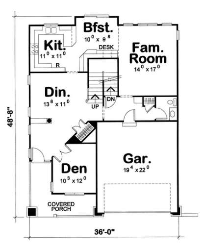 Floorplan 1 for House Plan #402-00923