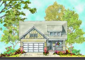 Narrow Lot House Plan #402-00924 Elevation Photo