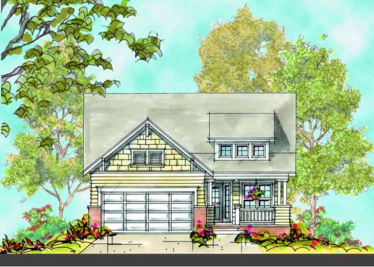 Narrow Lot House Plan #402-00924 Elevation Photo