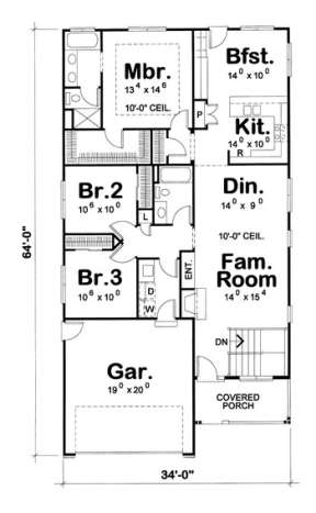 Floorplan 1 for House Plan #402-00924