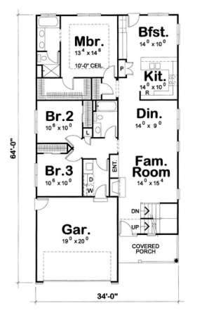 Floorplan 1 for House Plan #402-00925