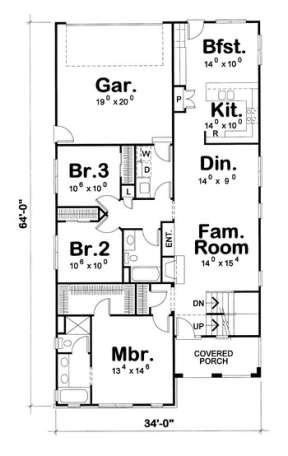 Floorplan 1 for House Plan #402-00927