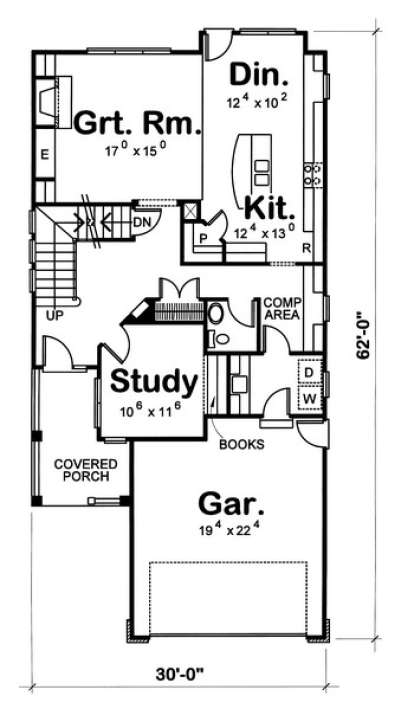 Floorplan 1 for House Plan #402-00928