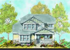 Narrow Lot House Plan #402-00930 Elevation Photo