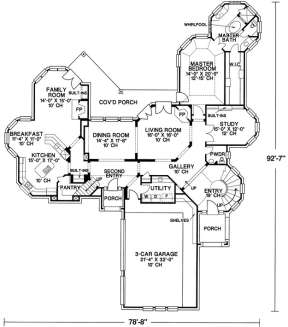 Floorplan 1 for House Plan #402-00944