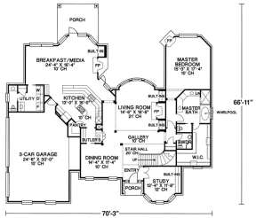 Floorplan 1 for House Plan #402-00960