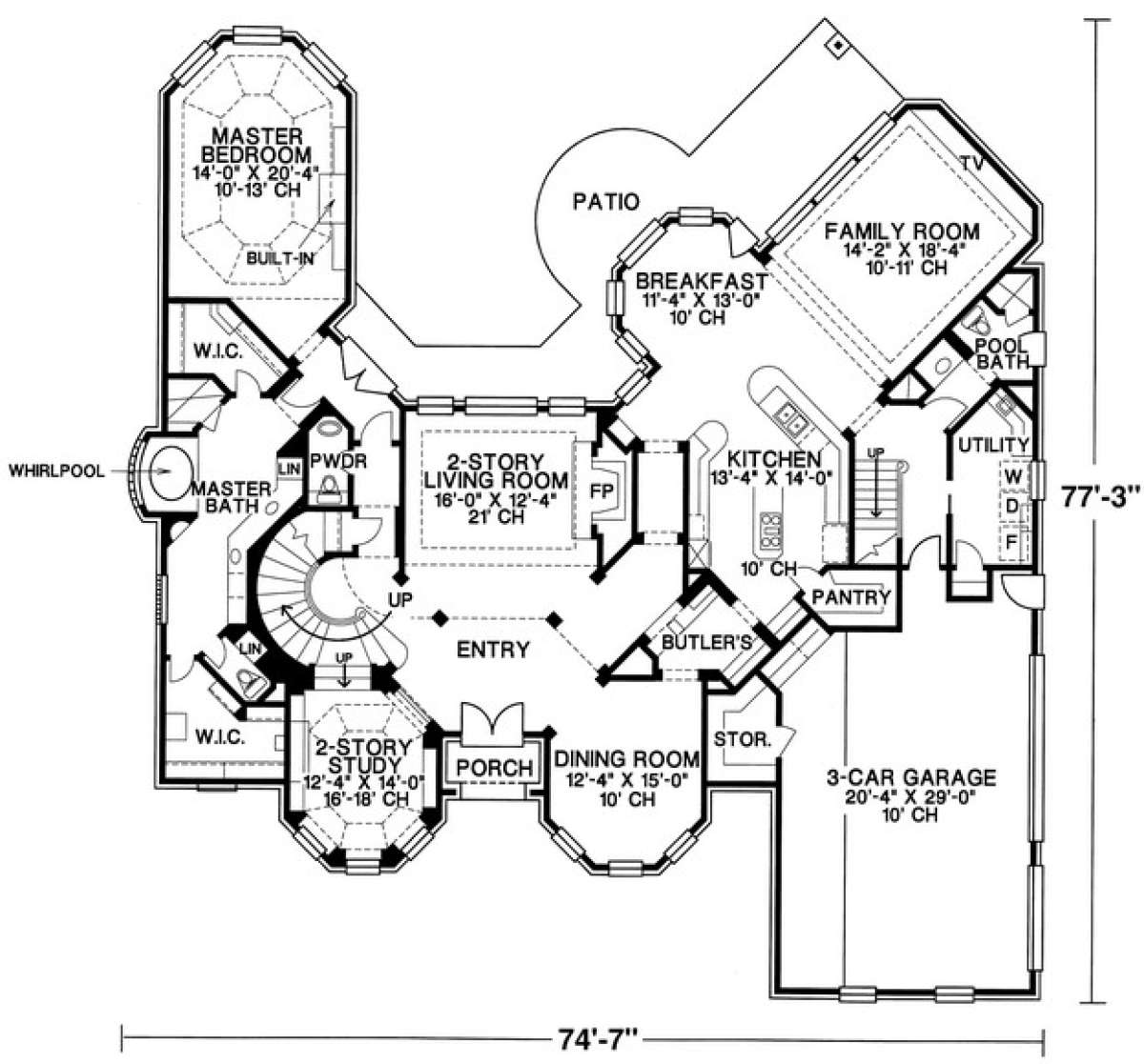 Floorplan 1 for House Plan #402-00966