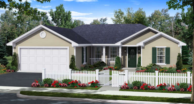 Ranch House Plan #348-00194 Elevation Photo