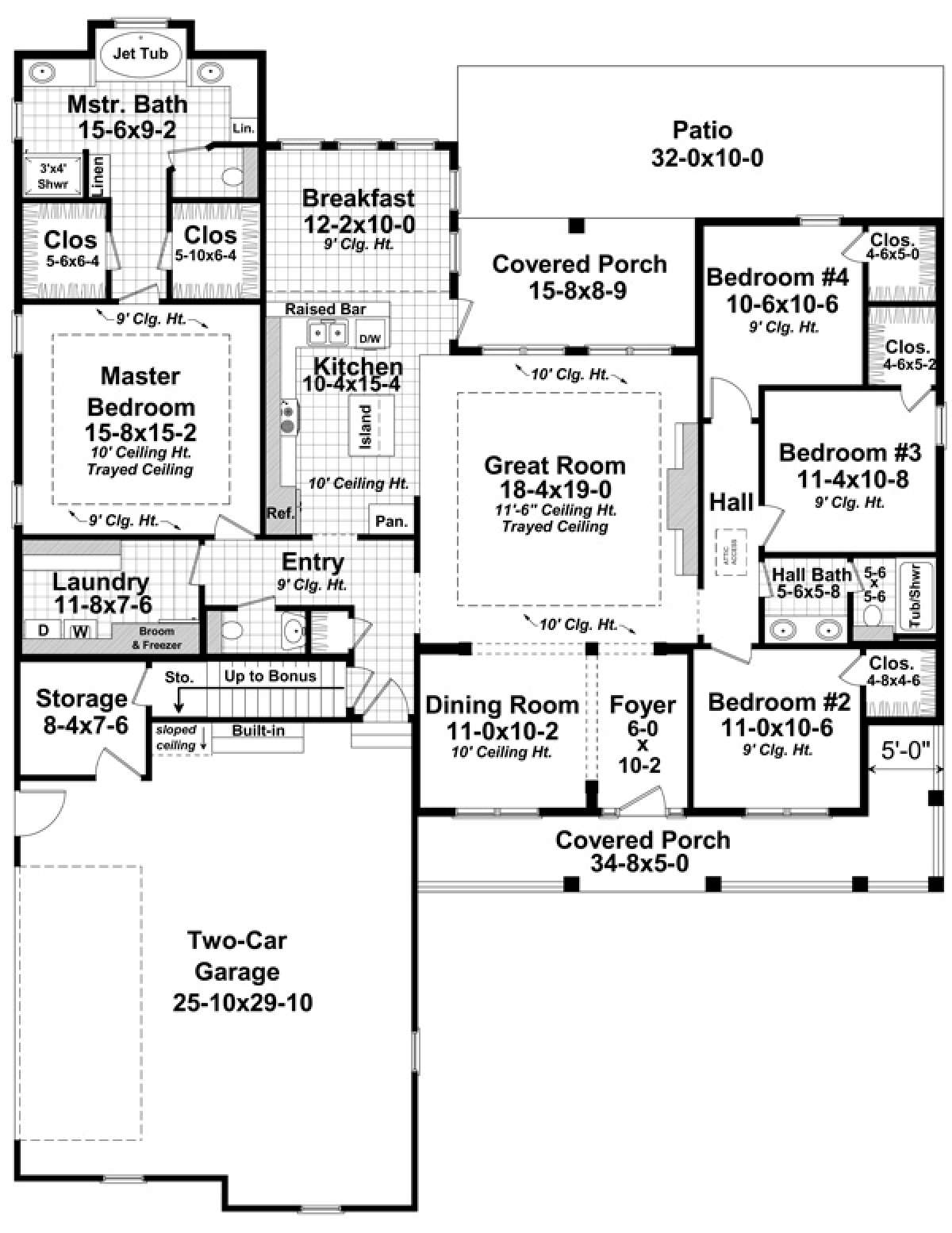 Farmhouse Plan: 2,255 Square Feet, 4 Bedrooms, 2.5 ...
