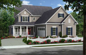 Narrow Lot House Plan #348-00198 Elevation Photo