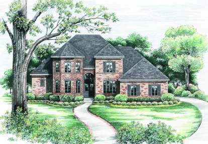 French Country House Plan #402-00988 Elevation Photo
