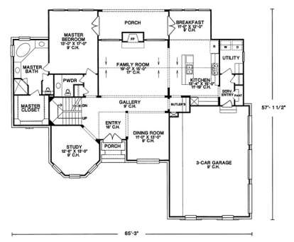 Floorplan 1 for House Plan #402-00988