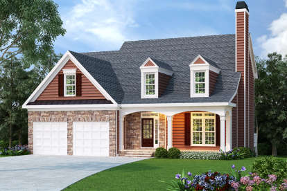 Cape Cod House Plan #009-00034 Elevation Photo