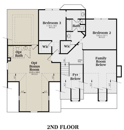 Second Floor for House Plan #009-00034