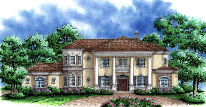 Luxury House Plan #575-00076 Elevation Photo