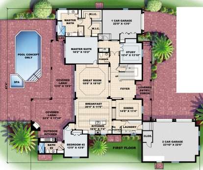 Floorplan 1 for House Plan #575-00084