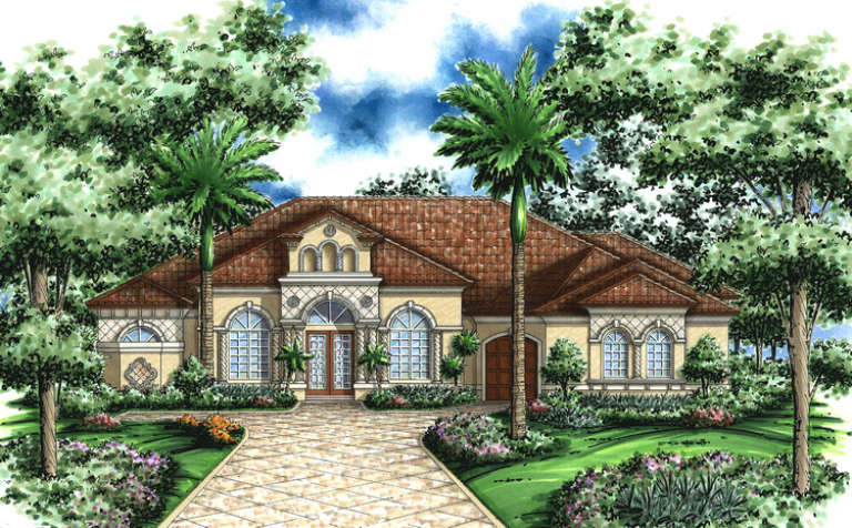 Luxury House Plan #575-00088 Elevation Photo