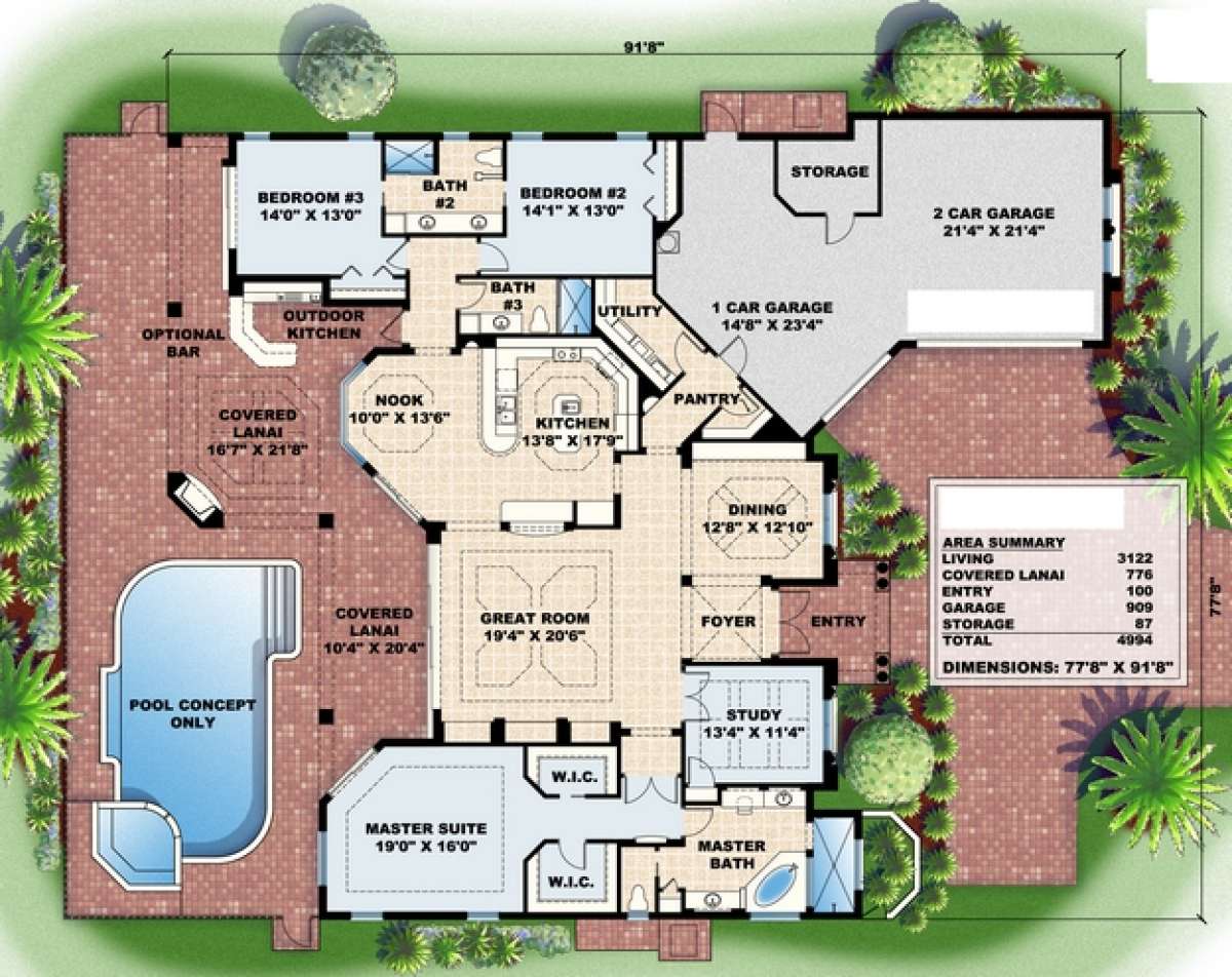 Floorplan 1 for House Plan #575-00088