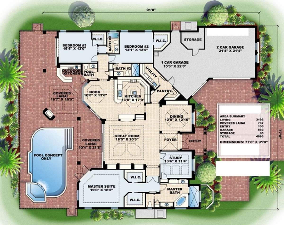 Floorplan 1 for House Plan #575-00089