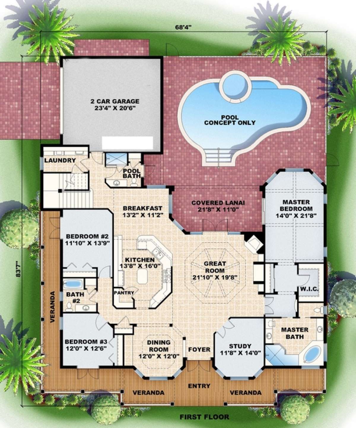Floorplan 1 for House Plan #575-00093