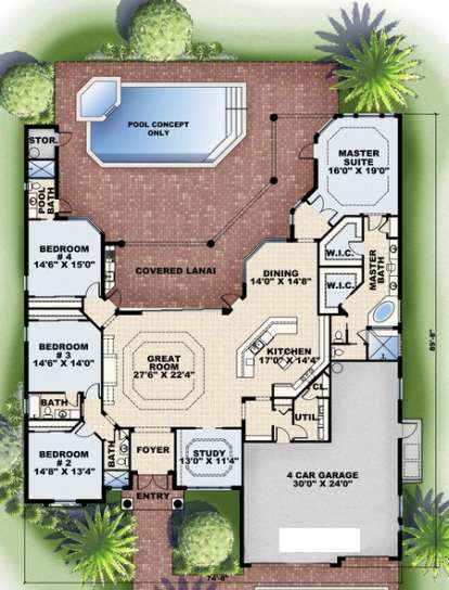 Floorplan 1 for House Plan #575-00095