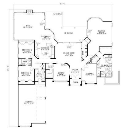 Floorplan 1 for House Plan #110-00284