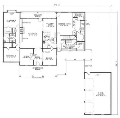 Floorplan 1 for House Plan #110-00295