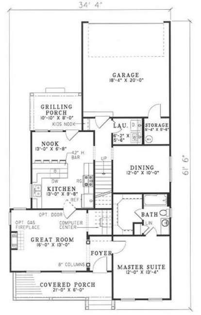 Floorplan 1 for House Plan #110-00298