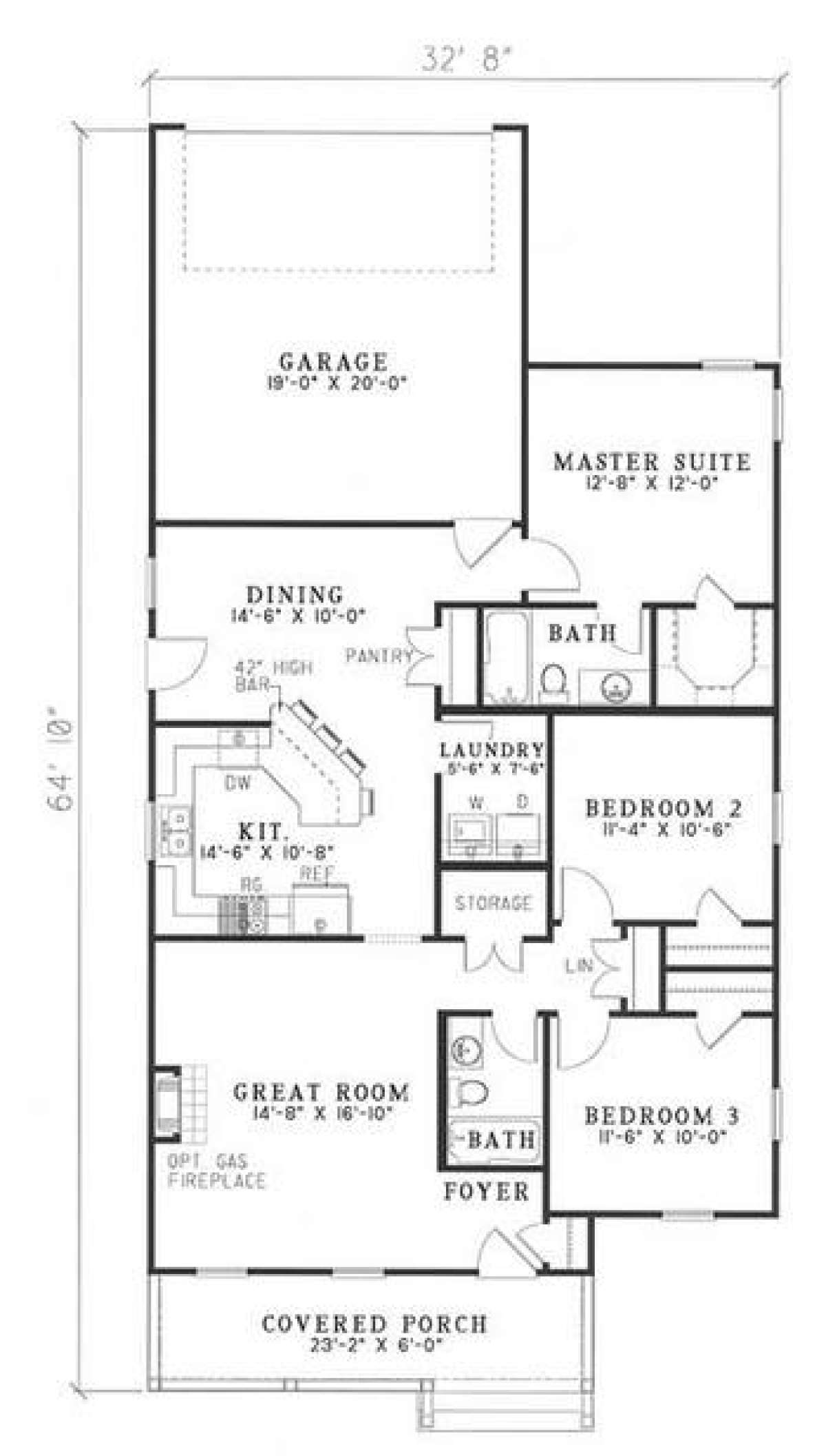 Floorplan 1 for House Plan #110-00299