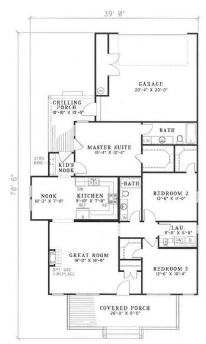 Floorplan 1 for House Plan #110-00300