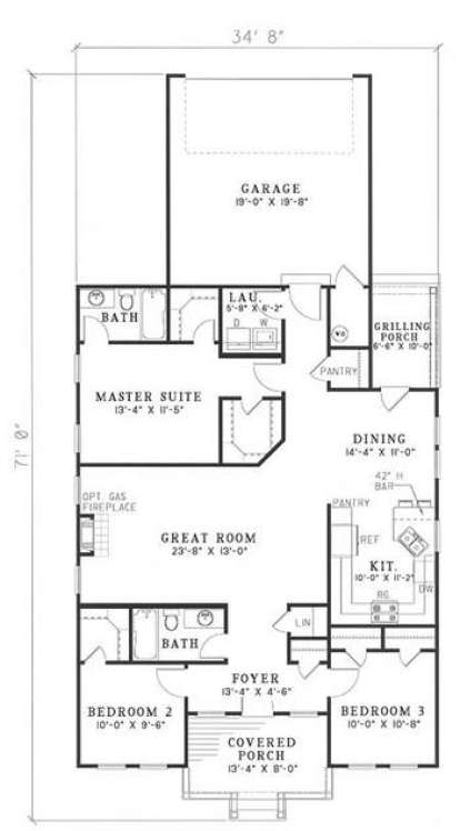 Floorplan 1 for House Plan #110-00301