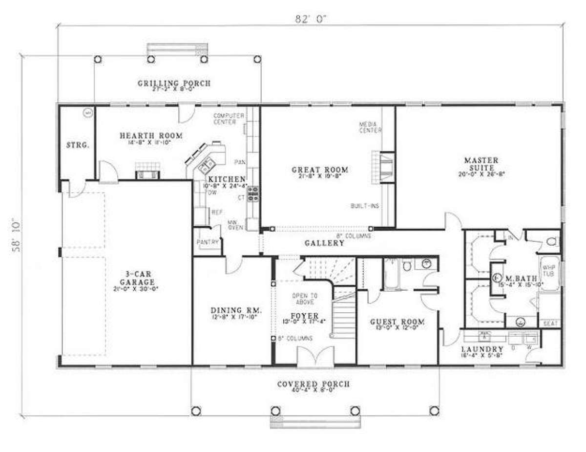 Floorplan 1 for House Plan #110-00303