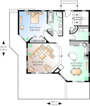 First Floor for House Plan #034-00108