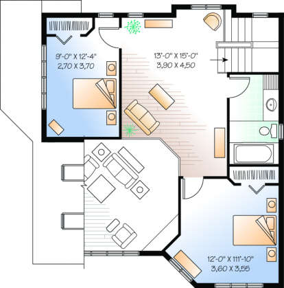 Second Floor for House Plan #034-00108