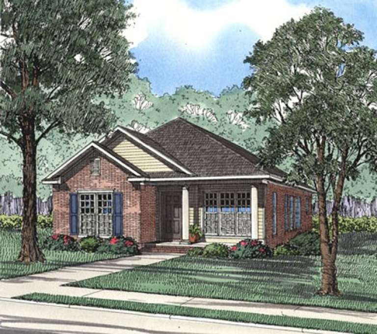 Narrow Lot House Plan #110-00317 Elevation Photo