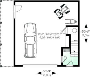 Garage Floor for House Plan #034-00109