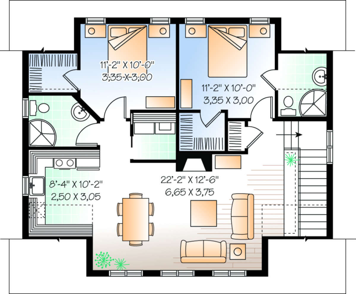 Main Floor for House Plan #034-00109
