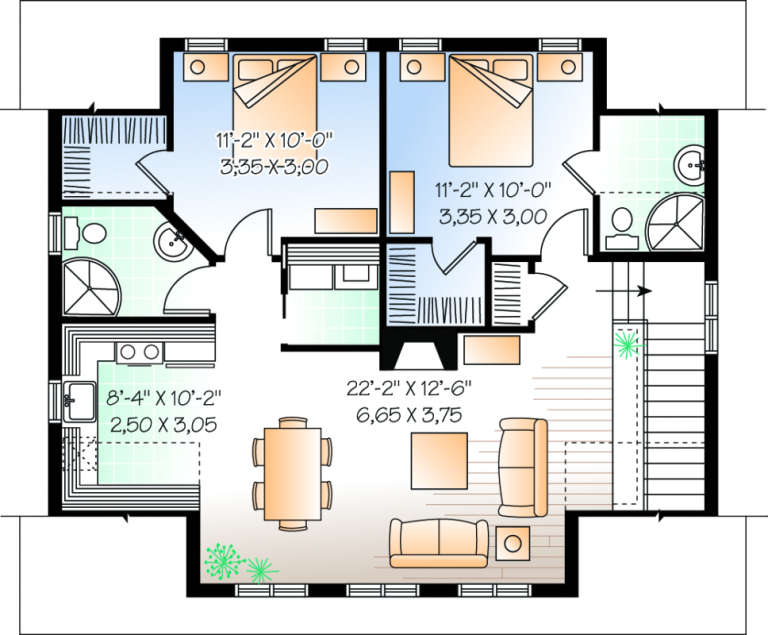 House Plan House Plan #516 Drawing 2