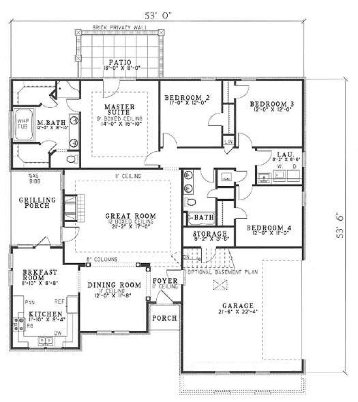 Floorplan 1 for House Plan #110-00326
