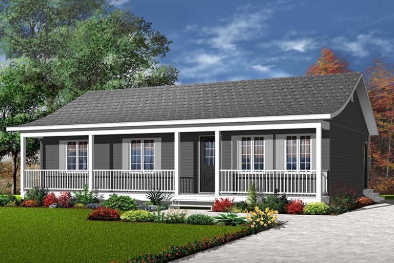 Ranch House Plan #034-00111 Elevation Photo