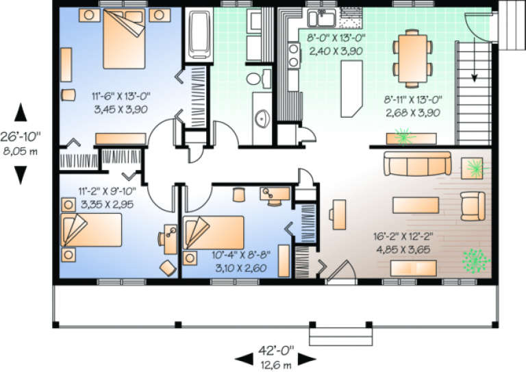 House Plan House Plan #518 Drawing 1