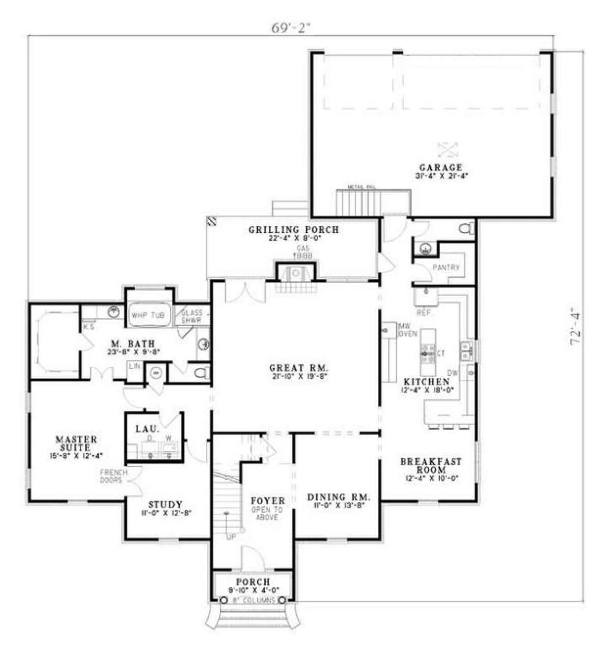 Floorplan 1 for House Plan #110-00338