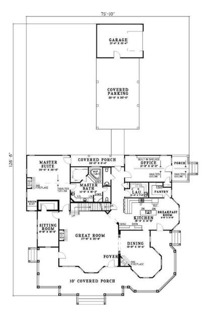 Floorplan 1 for House Plan #110-00343